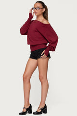 Off Shoulder Oversized Sweater