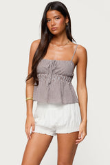 Zahara Gingham Babydoll Top