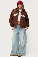 Big Apple Oversized Bomber Jacket