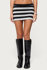 Kezia Striped Knit Mini Skort