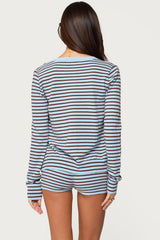 Lillian Striped Button Up Knit Cardigan