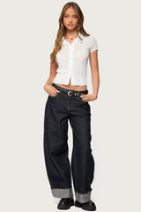 Geena Semi Sheer Button Up Shirt