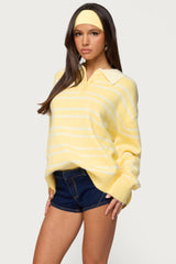 Rilynn Striped Polo Sweater