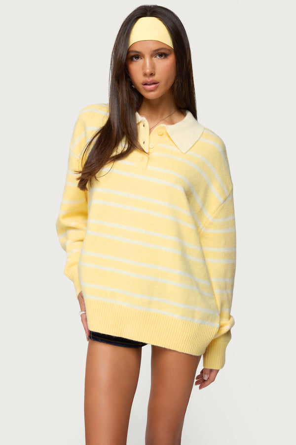 Rilynn Striped Polo Sweater