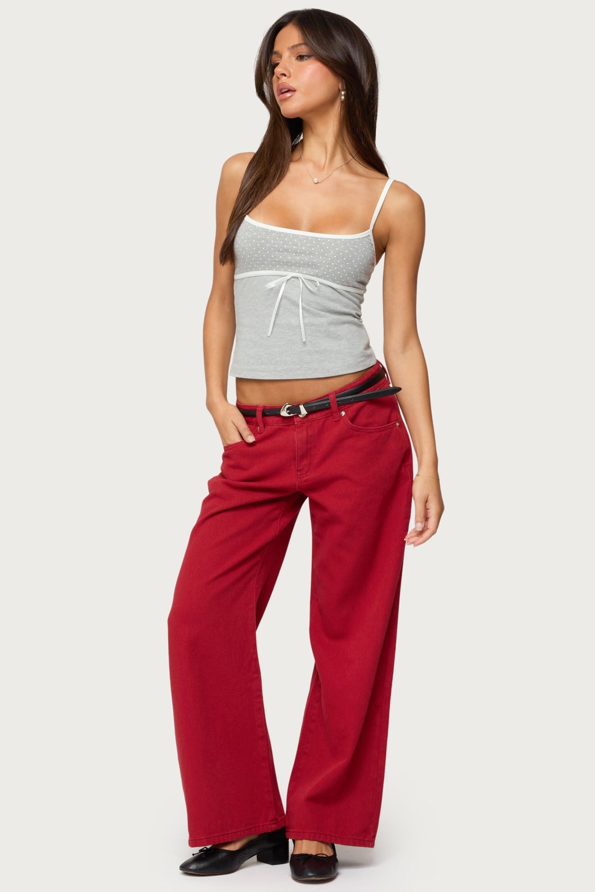 Rhoda Contrast Polka Dot Tank Top