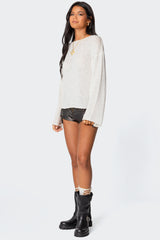 Drop Shoulder Light Knit Sweater