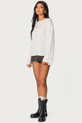 Drop Shoulder Light Knit Sweater