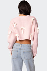 Chunky Bow Cropped Sweater