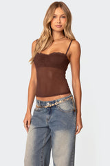 Elina Sheer Mesh Bra Top