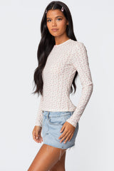 Emery Printed Pointelle Top