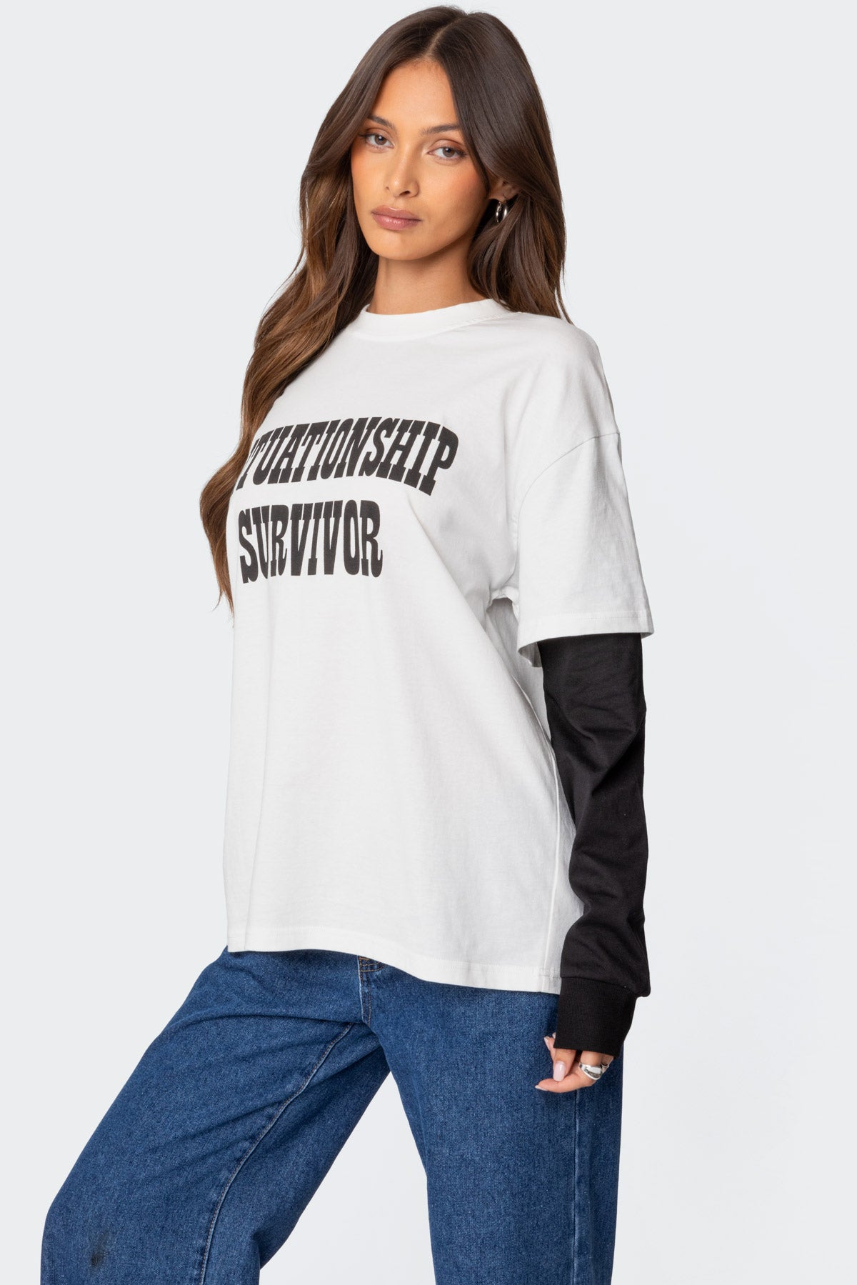 Situationship Oversized Layered T Shirt