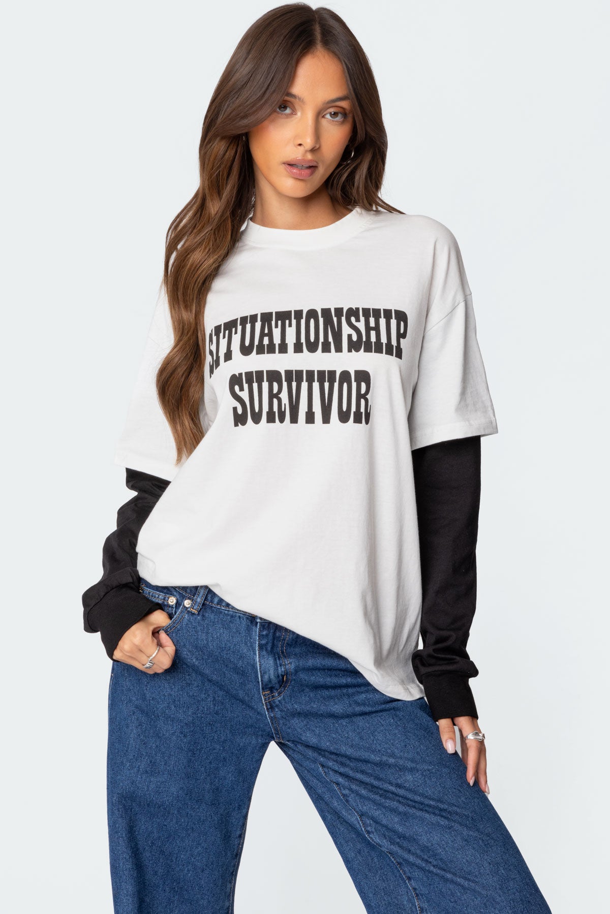 Situationship Oversized Layered T Shirt