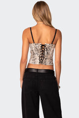 Snakeskin Denim Corset