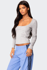 Mora Lace Trim Ribbed T Shirt