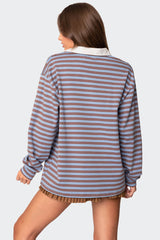 Stripey Oversized Collared Shirt