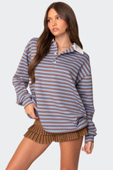 Stripey Oversized Collared Shirt