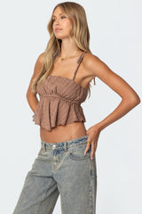 Rylie Textured Chiffon Flare Top