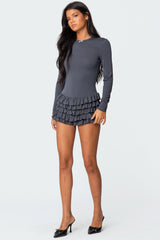 Lucile Long Sleeved Ruffle Romper