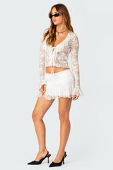 Josalie Tie Front Lace Top