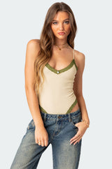 Forest Lacey Ribbed Bodysuit