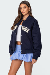 Big Apple Oversized Bomber Jacket