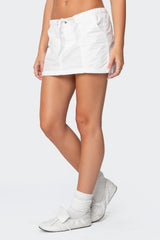 Crinkle Cargo Mini Skirt