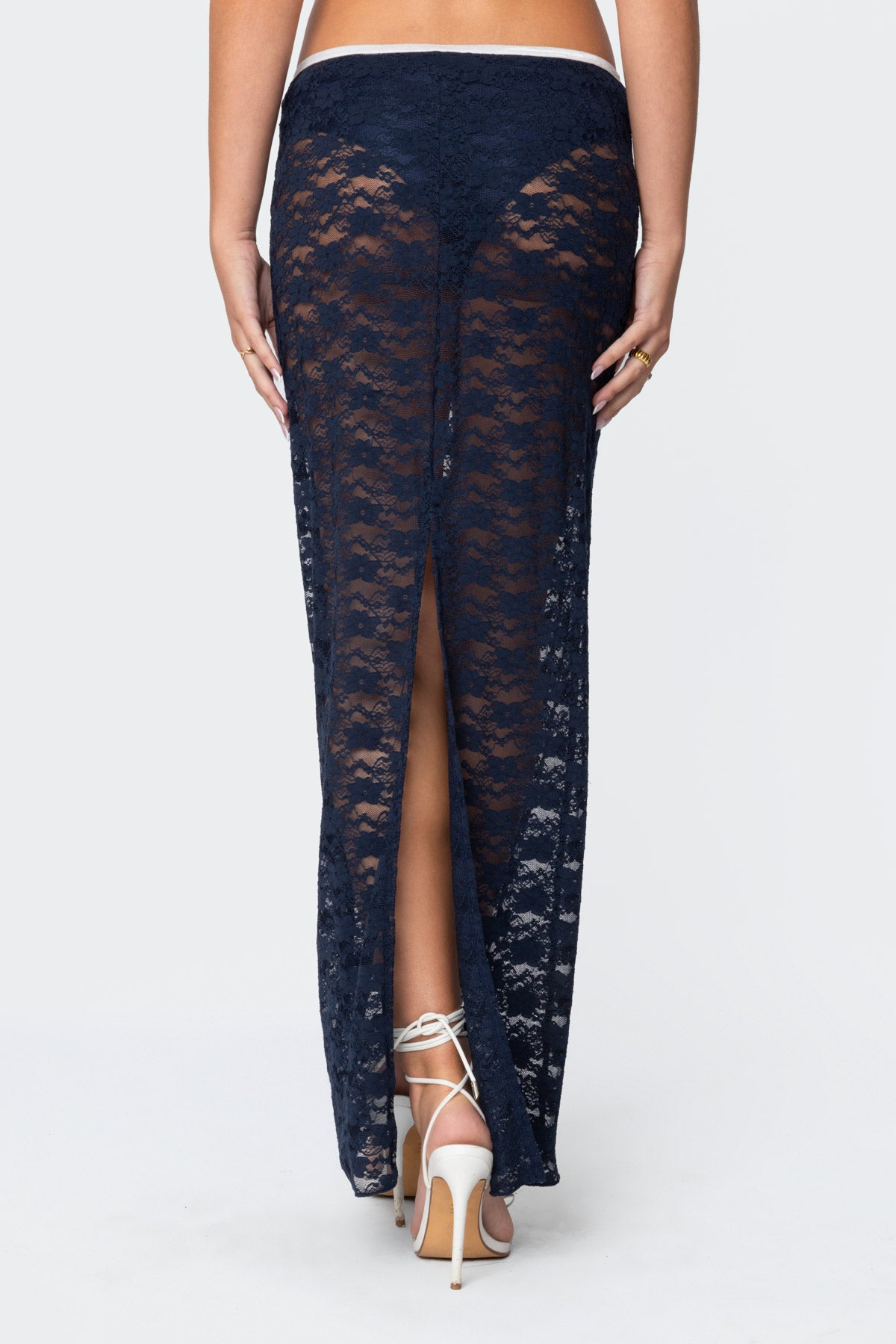 Vara Sheer Lace Maxi Skirt