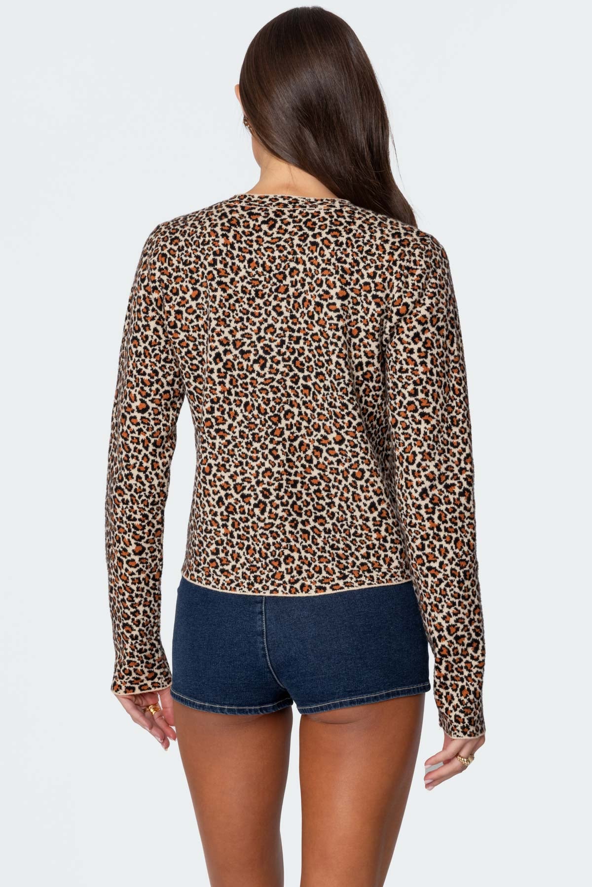 Leopard Printed Knit Cardigan