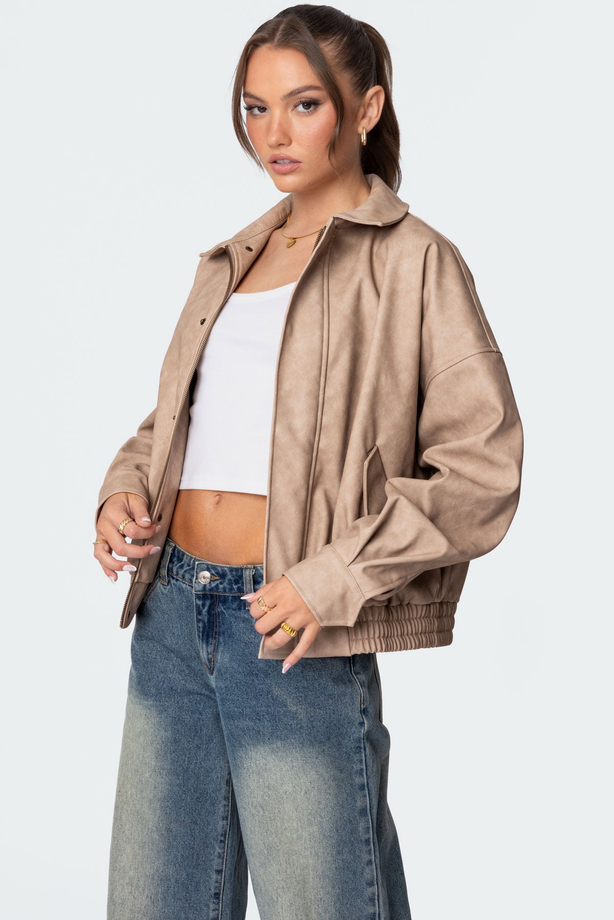 Mori Oversized Faux Leather Jacket