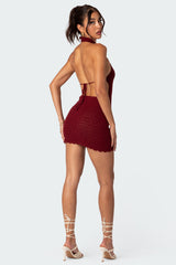 Novalie Crochet Open Back Mini Dress