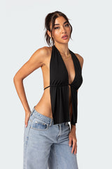 Split Front Halter Top