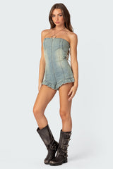 Winnie Washed Denim Romper