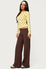 Wide Leg Foldover Trousers