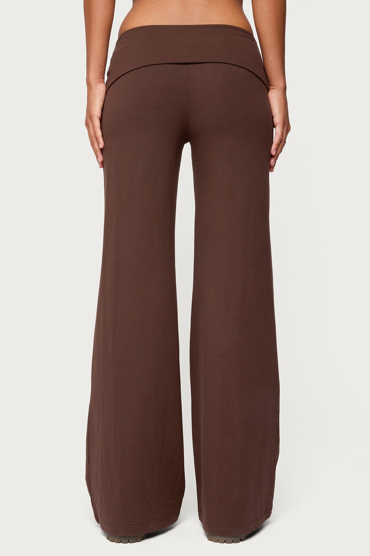 Wide Leg Foldover Trousers