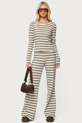 Avalie Striped Ribbed Trousers