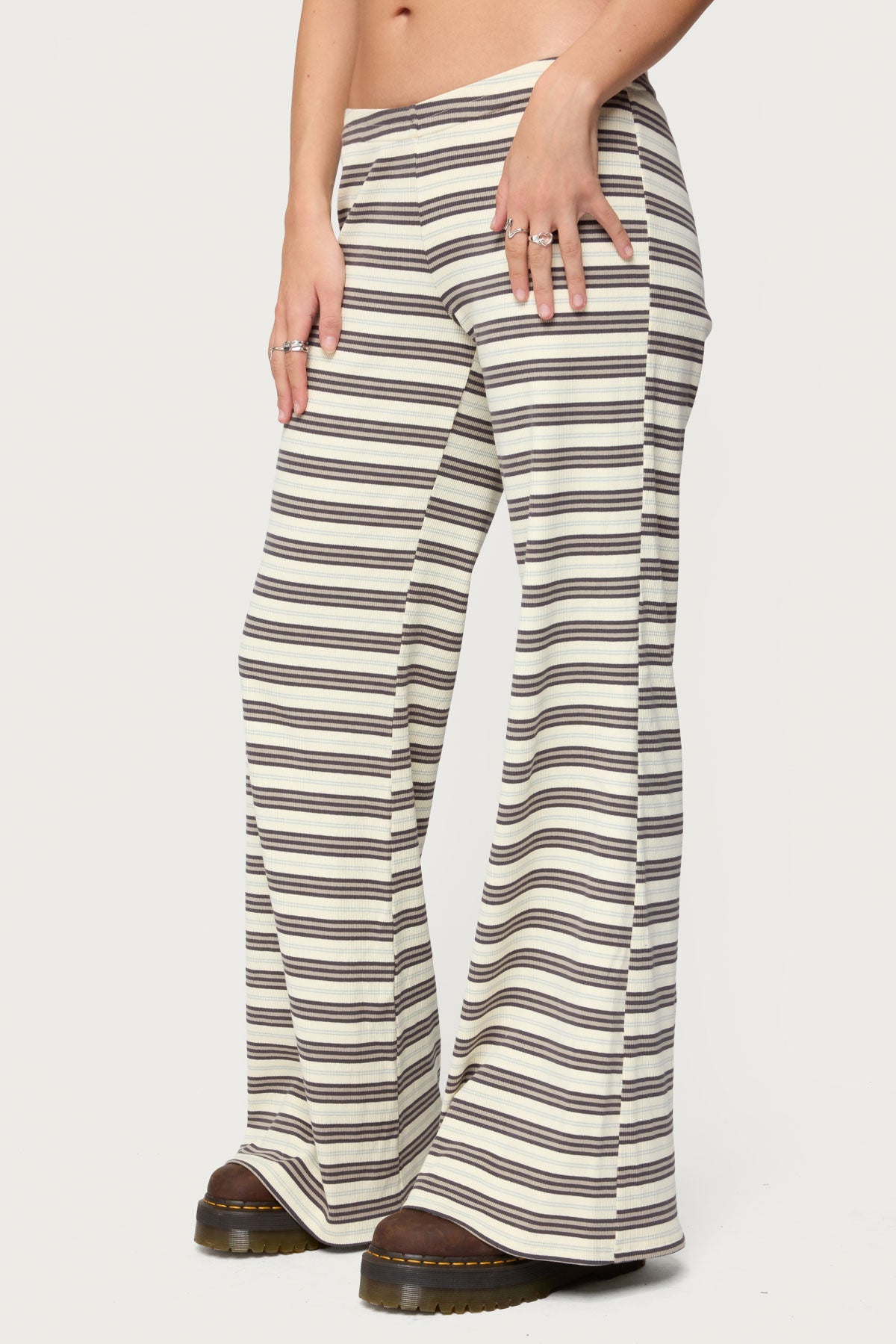 Avalie Striped Ribbed Trousers
