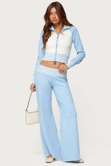 Clarisse Stripey Flared Knit Trousers