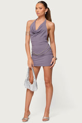 Kylah Backless Chain Belt Mini Dress