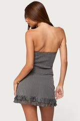 Mona Lacey Pinstripe Strapless Corset