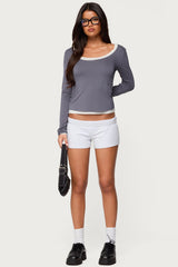 Orella Contrast Layered Long Sleeve Top