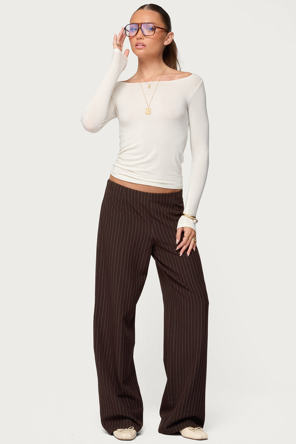 Kerie Pinstripe Low Rise Trousers