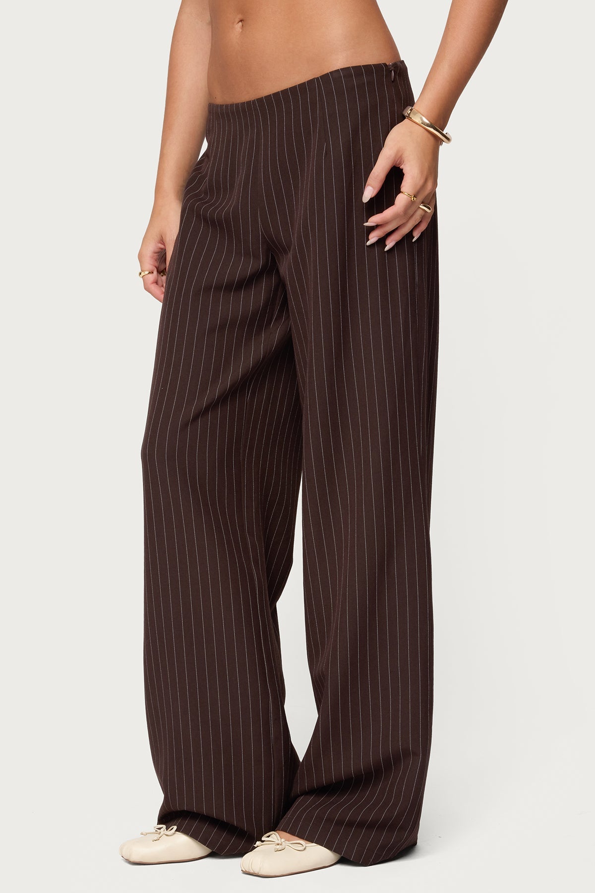 Kerie Pinstripe Low Rise Trousers