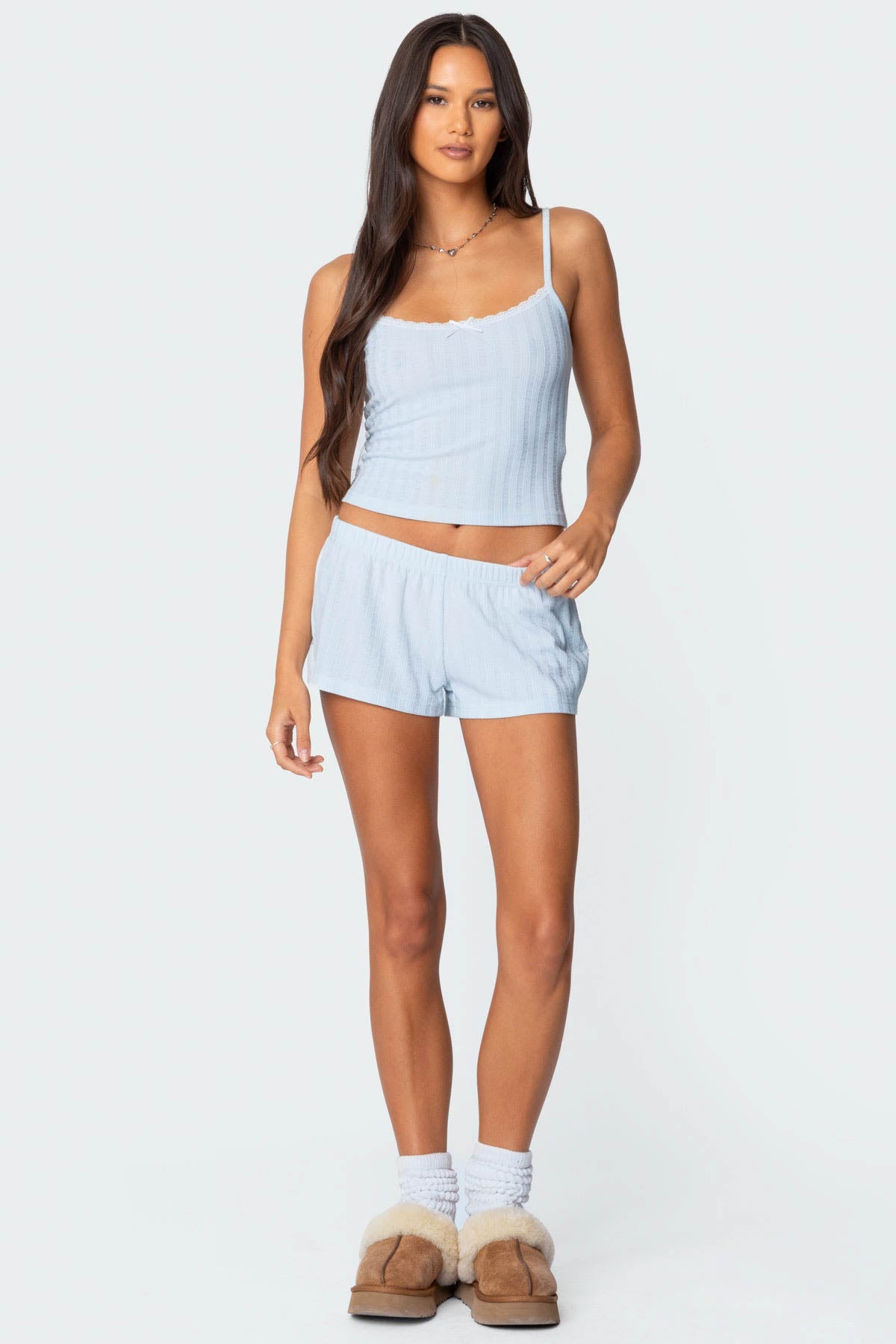 Irene Low Rise Pointelle Micro Shorts