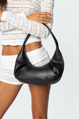 So Chic Faux Leather Shoulder Bag