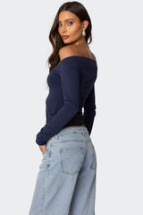 Nattie Off Shoulder V Neck Top