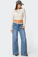 Twisted Back Textured Knit Top