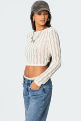 Twisted Back Textured Knit Top