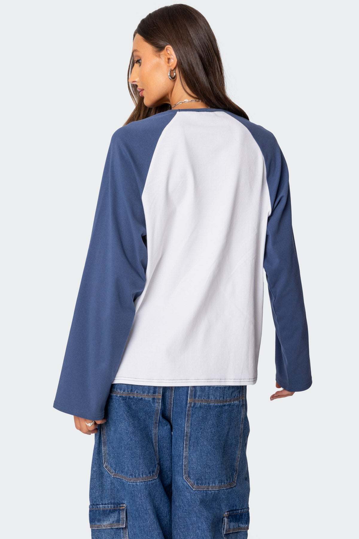 Oversized Raglan Long Sleeve T Shirt