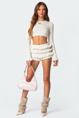 Lindsay Ruffle Knitted Shorts