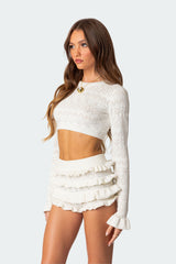 Delana Embroidered Knit Crop Top